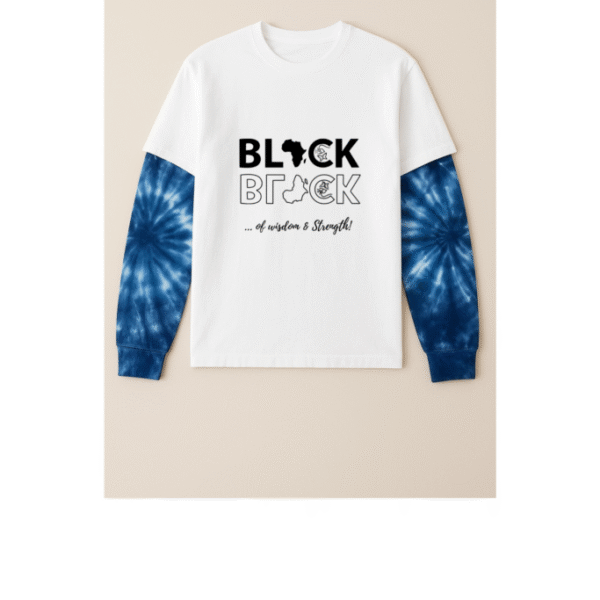 Black double layered long sleeve... of wisdom & strenght