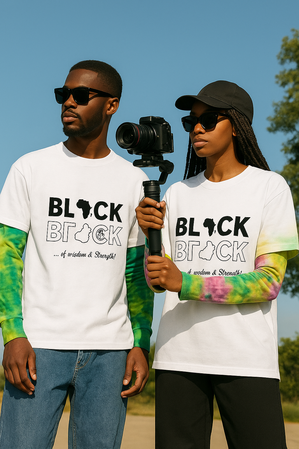 Black double layered long sleeve... of wisdom & strenght - Image 4