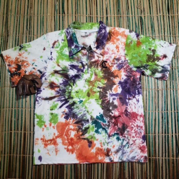 Zip polo Adire Tshirt