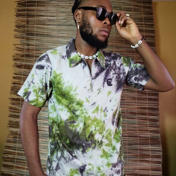 Zip polo Adire Tshirt