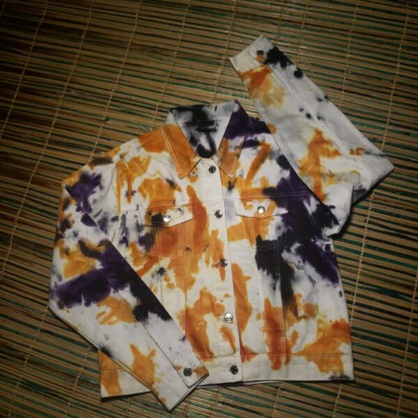 Burst of yellow Adire jacket