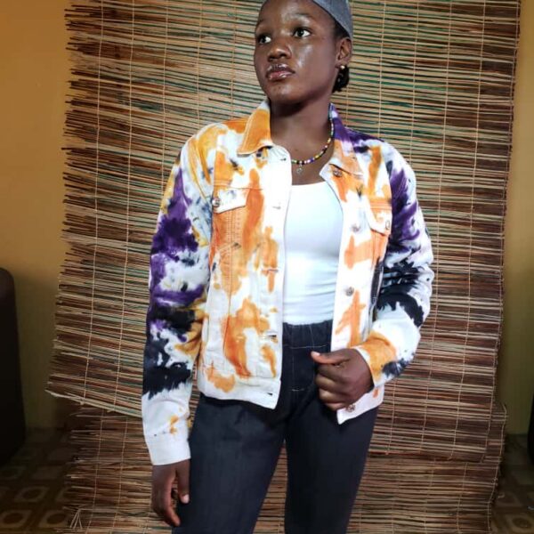 Burst of yellow Adire jacket